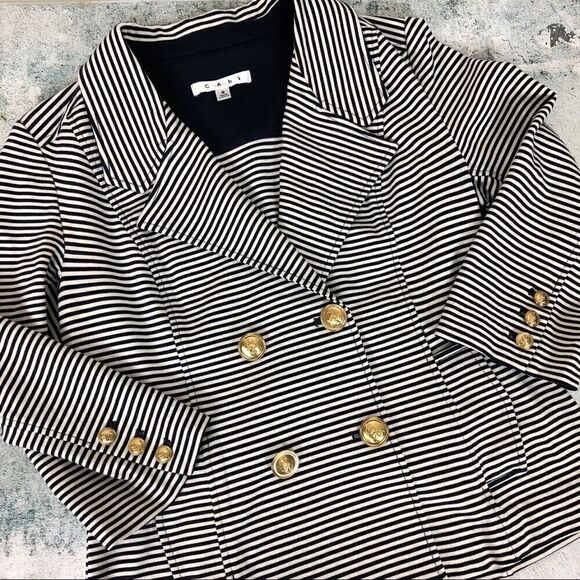 CAbi Striped Nautical Blazer- Size Small - Picture 2 of 6